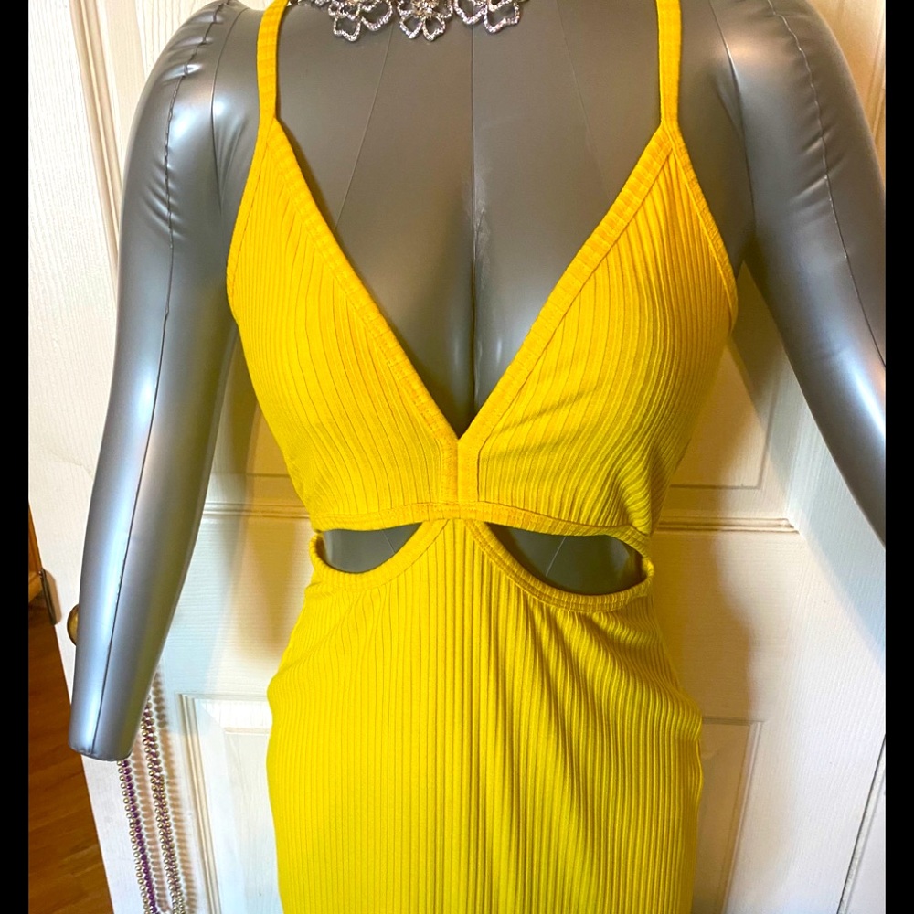 Yellow halter top dress